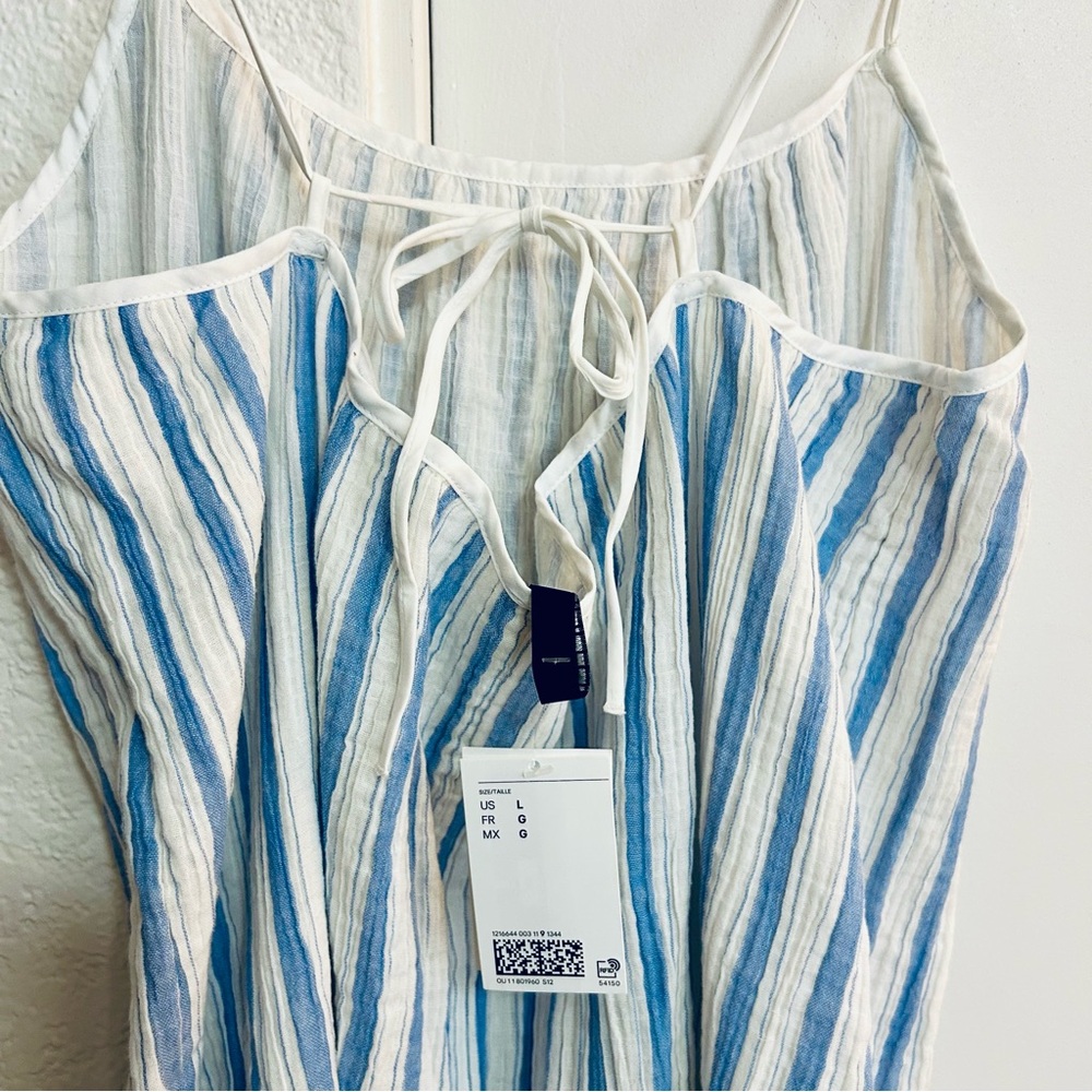 H&M Blue and White Striped Dress